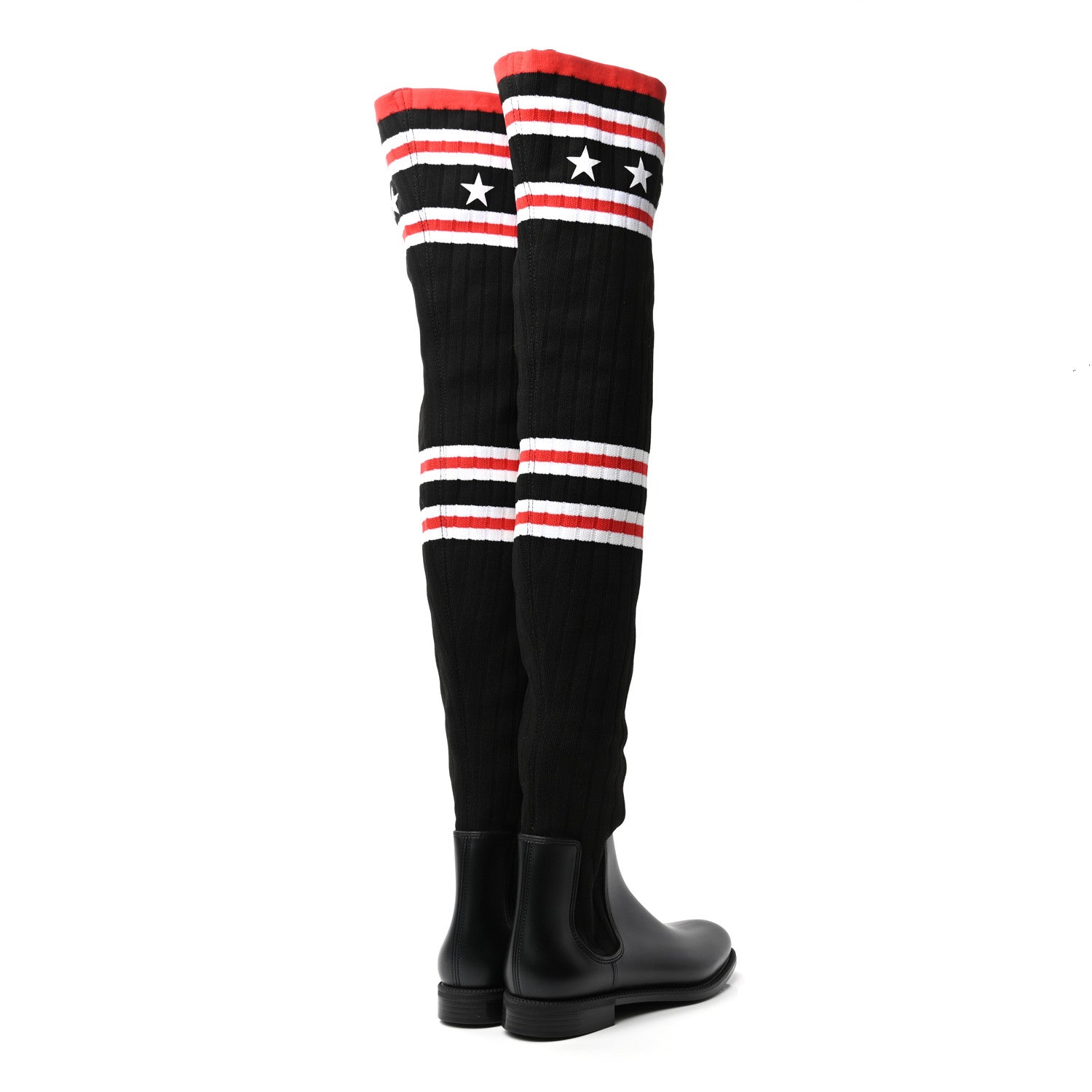 Givenchy Knit Rubber Storm Over The Knee Boots 37 Black 4 of 8
