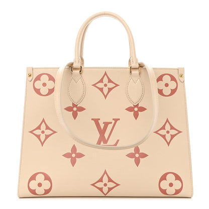 Louis Vuitton Empreinte Monogram Giant Onthego MM Creme Rose Trianon 1 of 9
