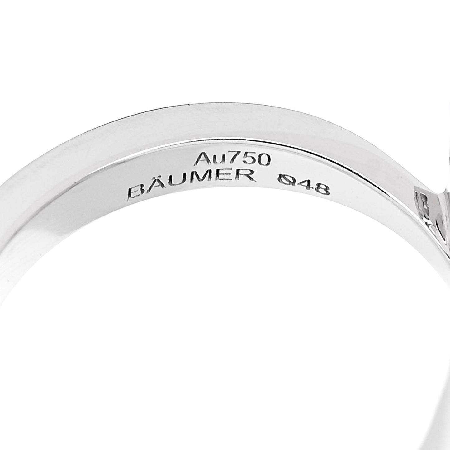 18K White Gold Diamond Fil de Camelia Ring 48 4.5