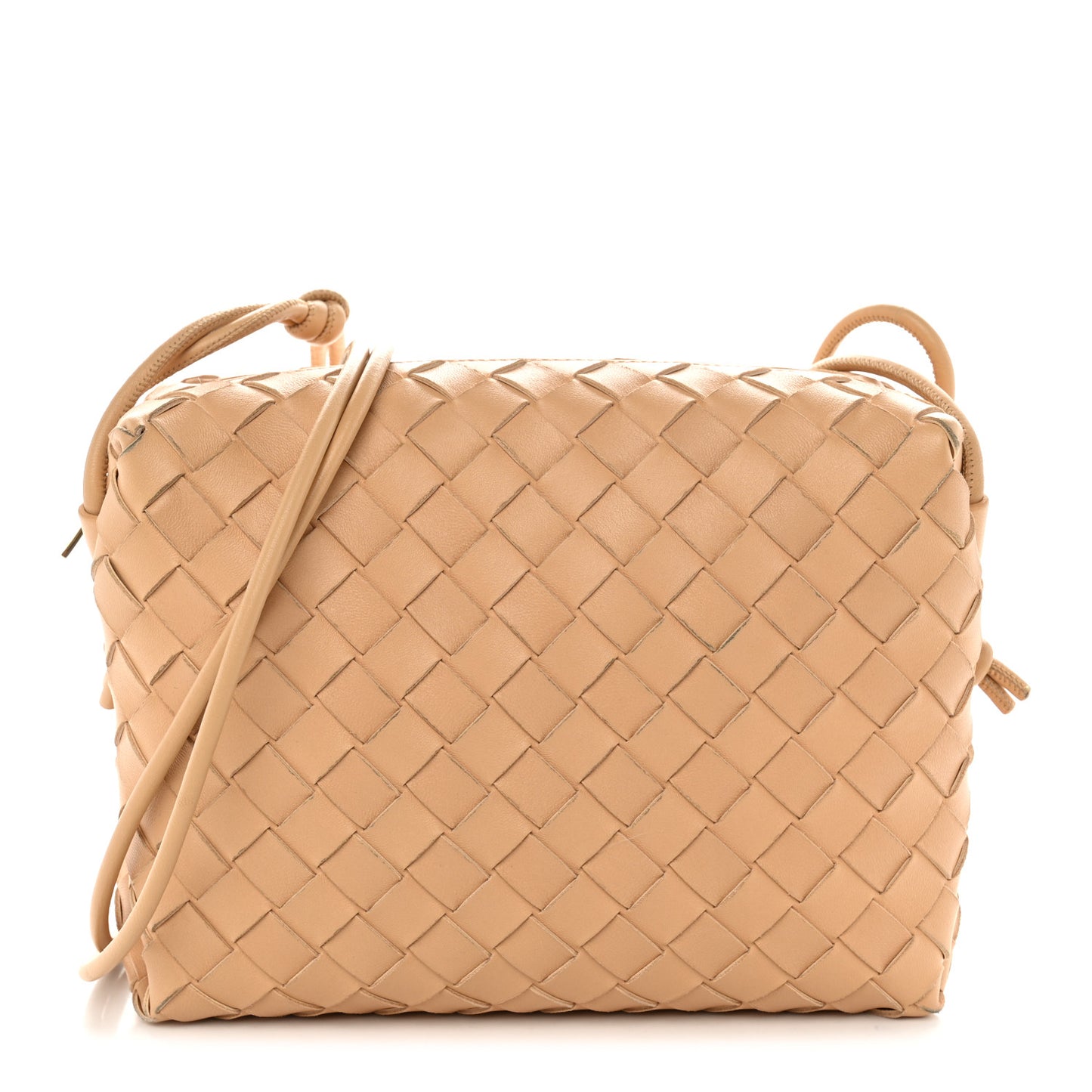 Nappa Intrecciato Small Loop Camera Bag Almond