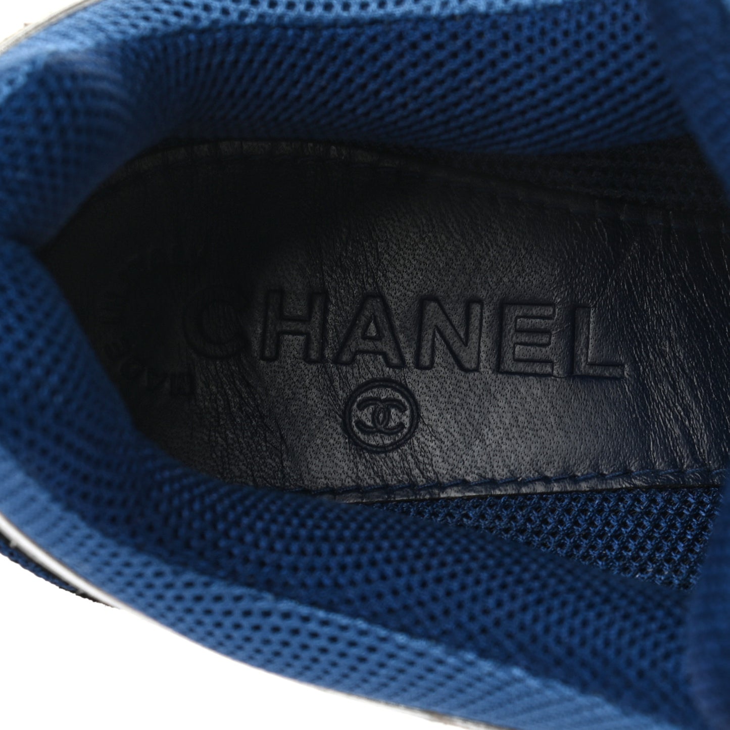 Suede Calfskin CC Sneakers 40 Blue Black