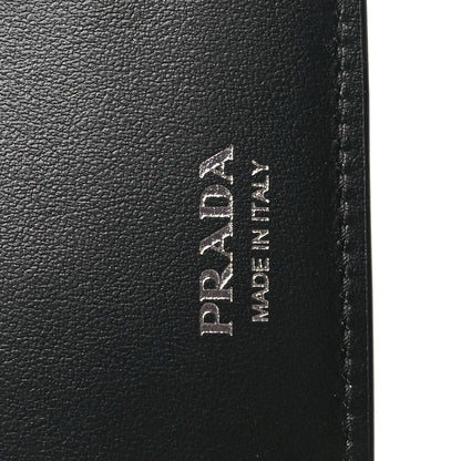 Prada Vitello Daino Triangle Continental Zip Wallet  Black 7 of 8