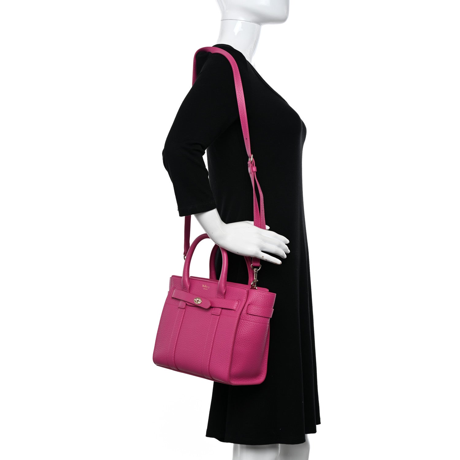 Mulberry Small Classic Grain Mini Zipped Bayswater Pink