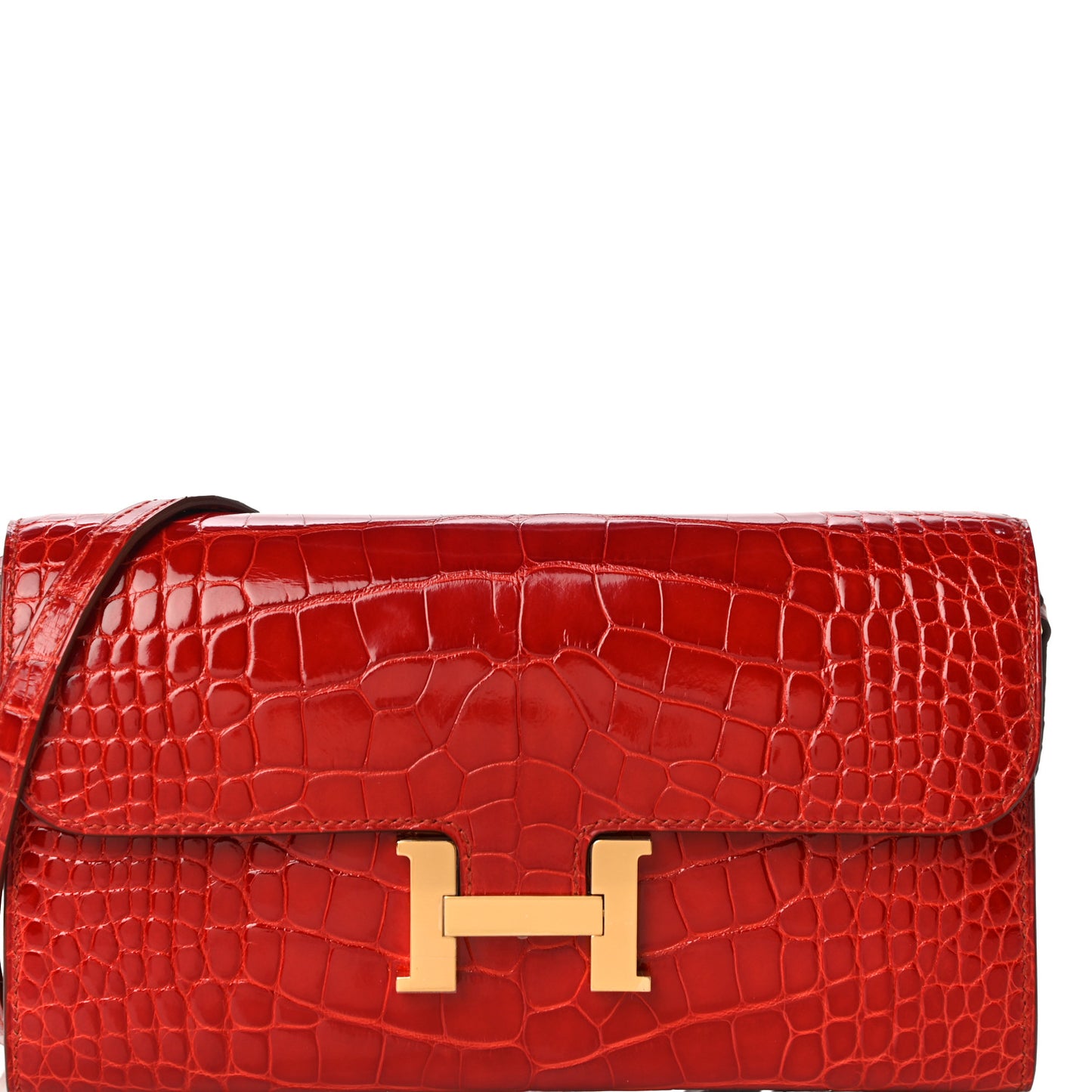 Shiny Alligator Constance Long Wallet To Go Sanguine