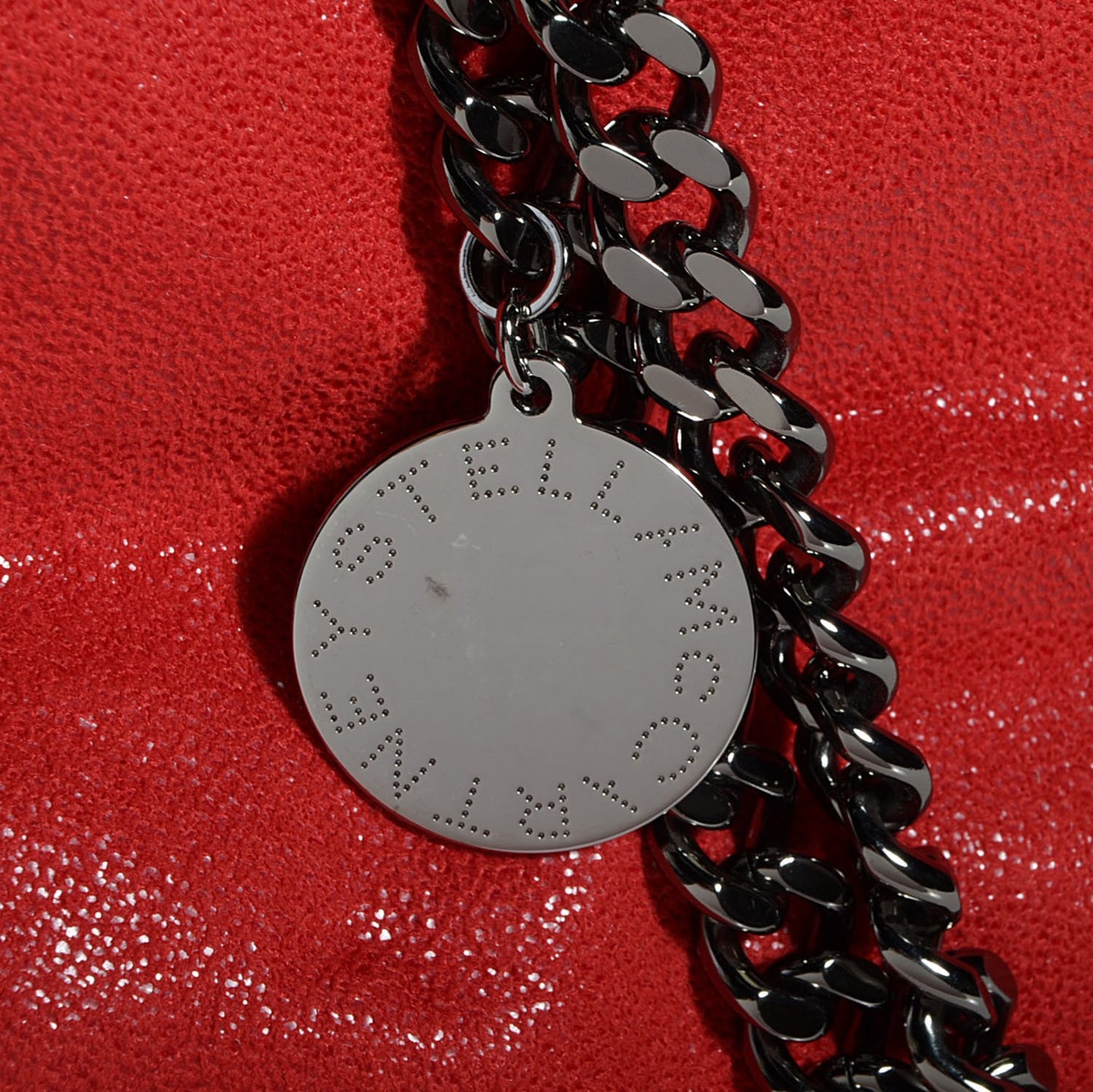 Faux Leather Shaggy Deer Falabella Small Tote Cherry
