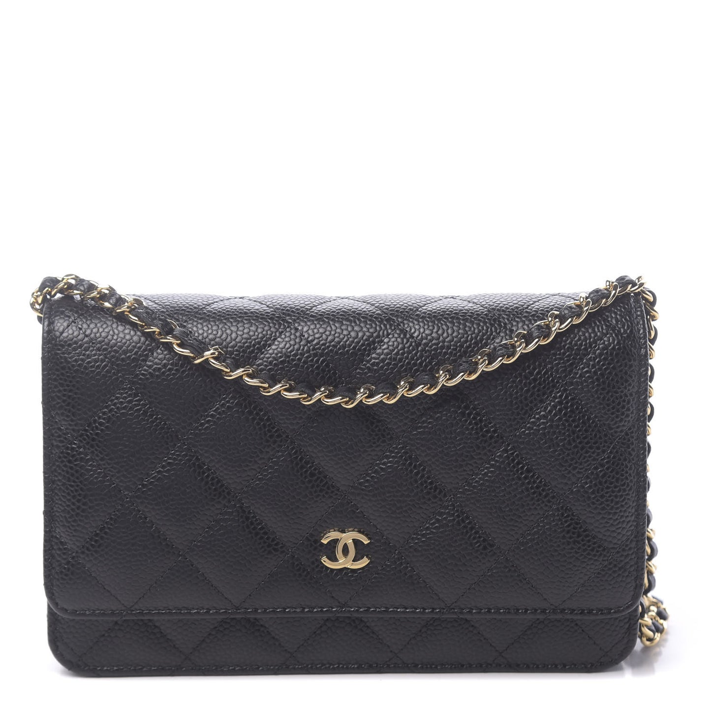 Caviar Quilted Wallet On Chain WOC Black