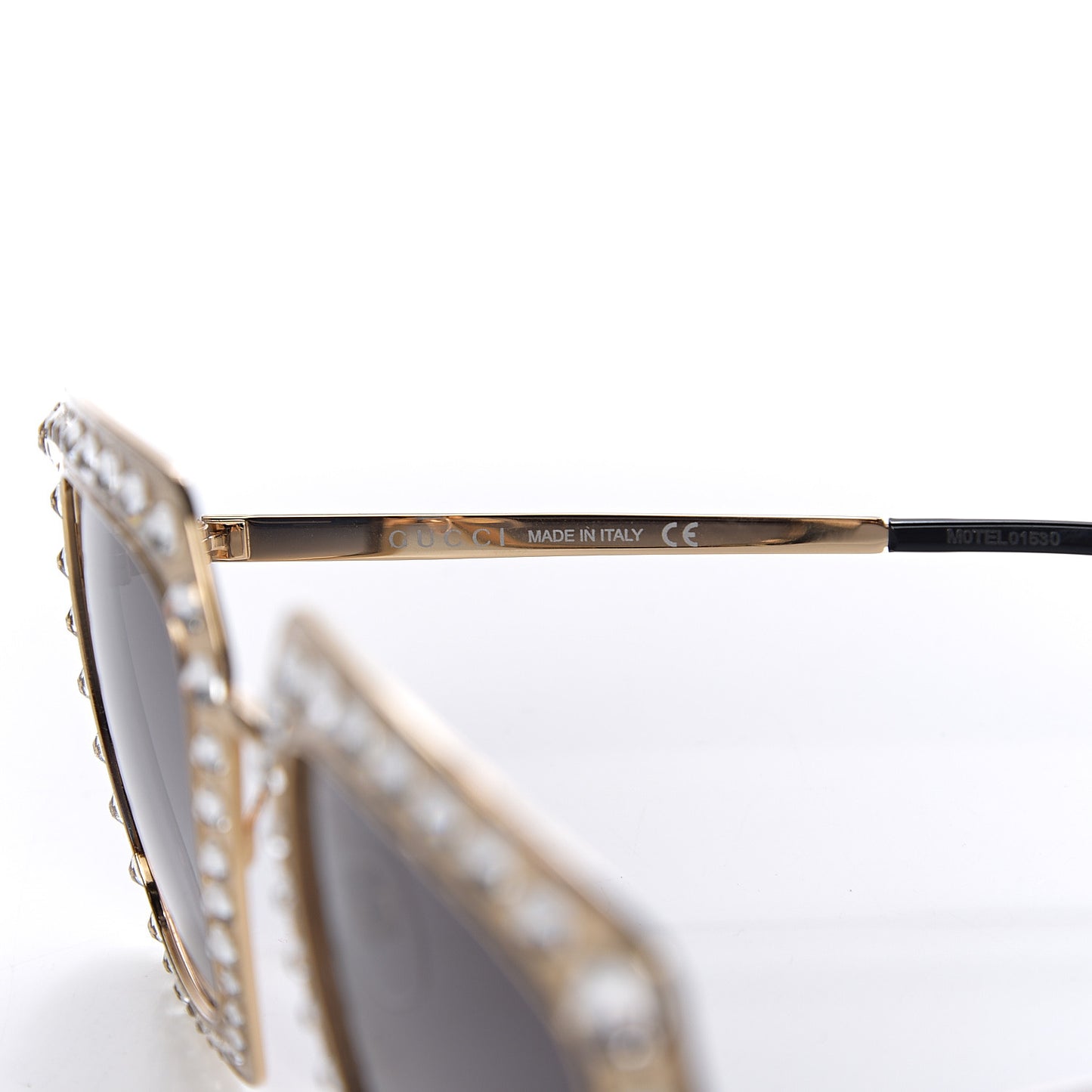Metal Acetate Crystal Oversize GG0115S Sunglasses Gold