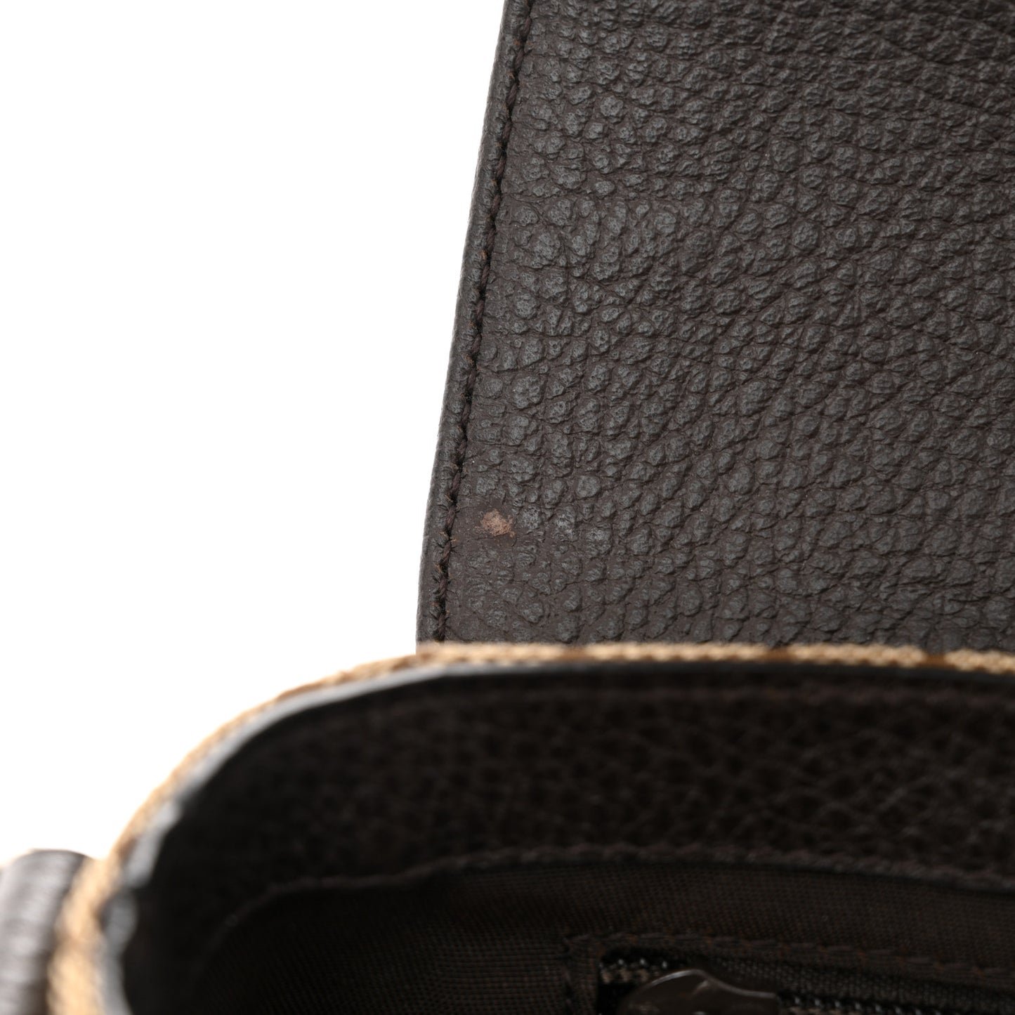 Monogram Flap Messenger Bag Beige Dark Brown