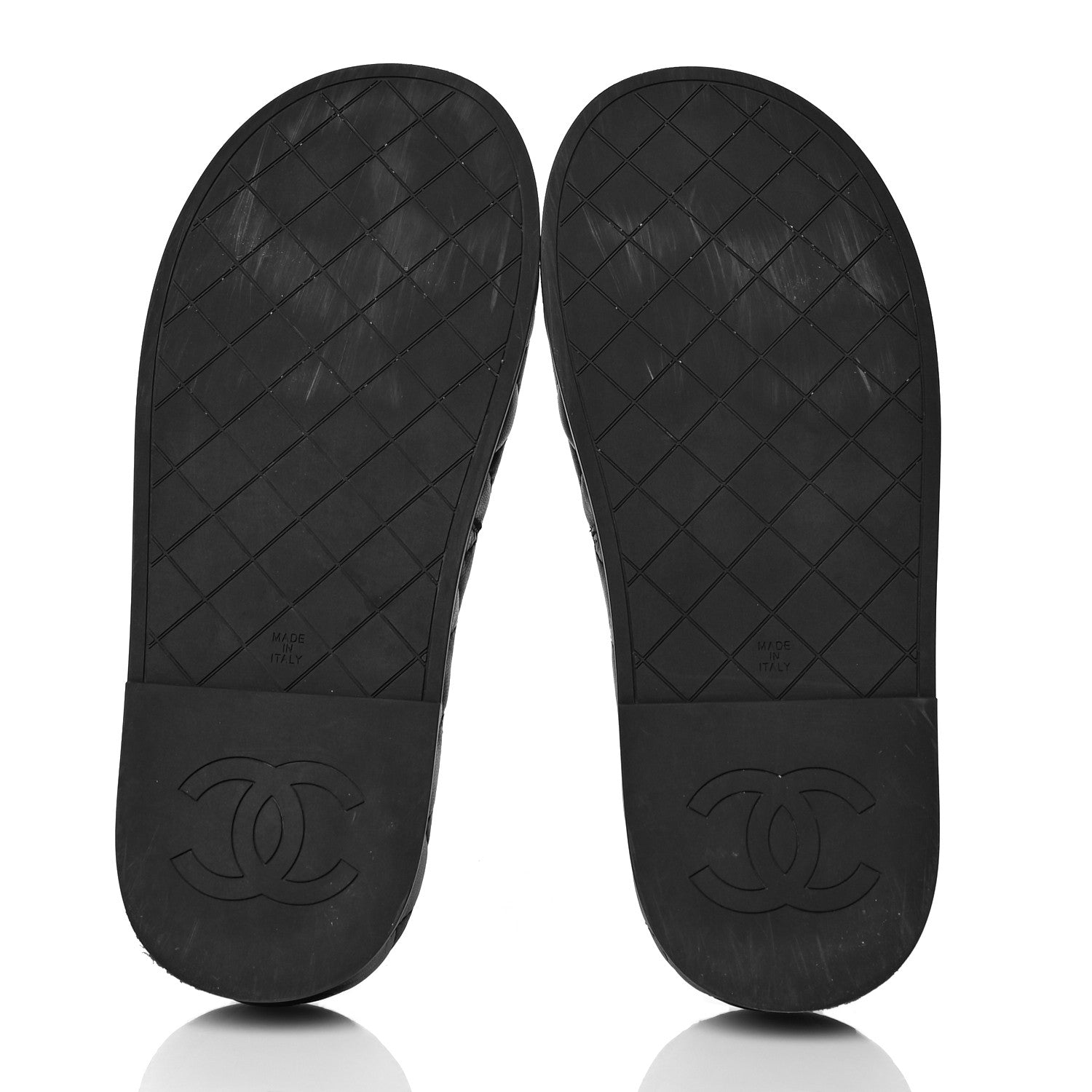 Chanel Lambskin Quilted CC Mules Sandals 38 Black 5 of 10