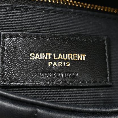 Saint Laurent Lambskin Quilted Toy Loulou Puffer Monogram Chain Satchel Black 6 of 9
