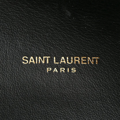 Saint Laurent Calfskin Crocodile Embossed Monogram Uptown Chain Wallet Black 7 of 16