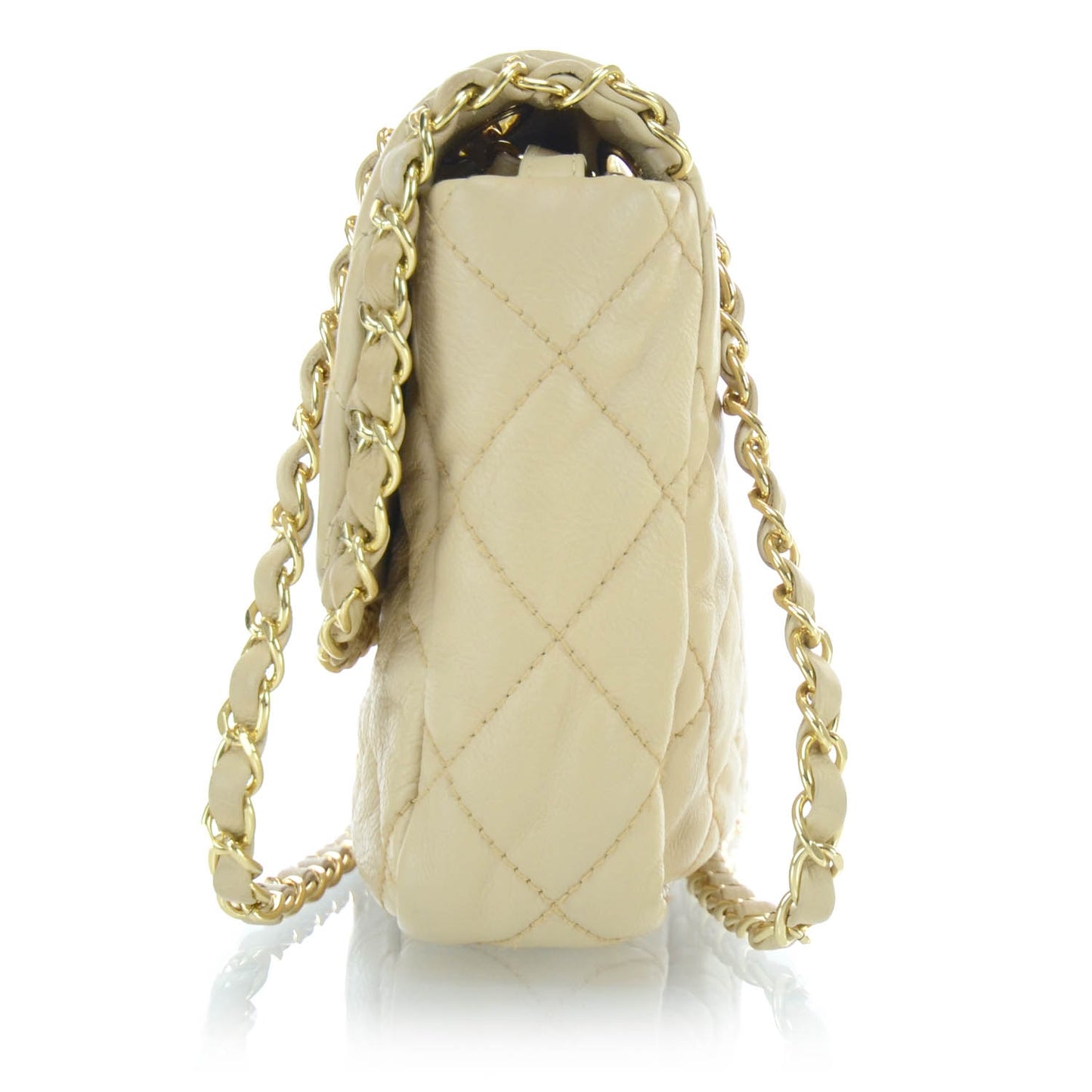 Lambskin Quilted Chain Me Flap Beige