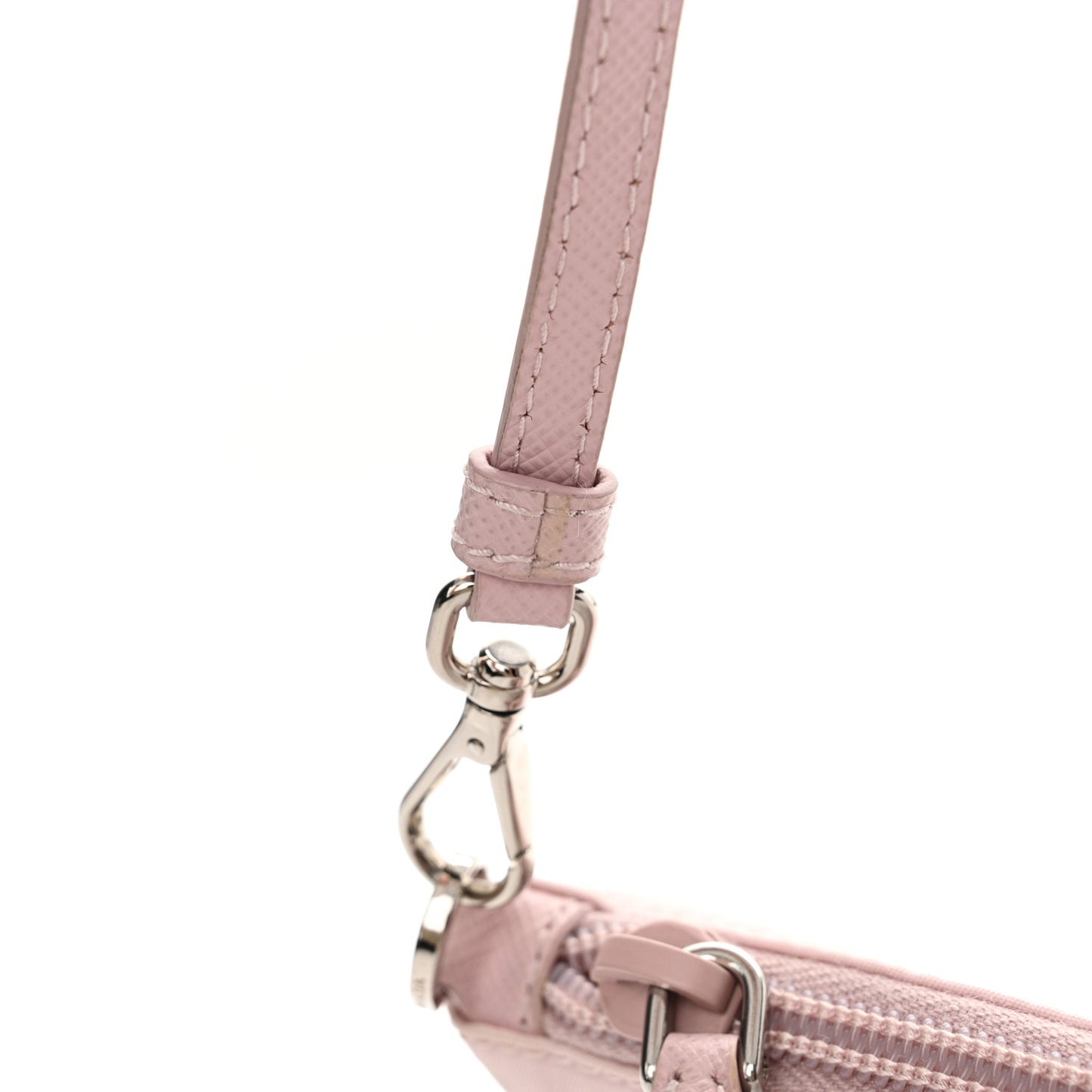 Re-Nylon Vela Saffiano Mini Pochette Bag Alabastro