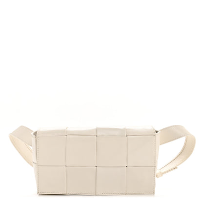 Bottega Veneta Paper Calfskin Intrecciato Cassette Belt Bag White 1 of 12