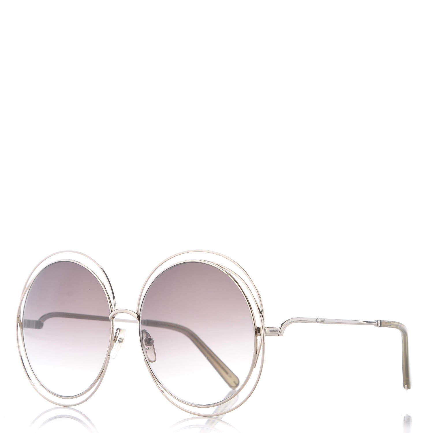 Chloe Oversize Round Carlina Oversized Round Sunglasses CE114S Silver Light Grey 1 of 7