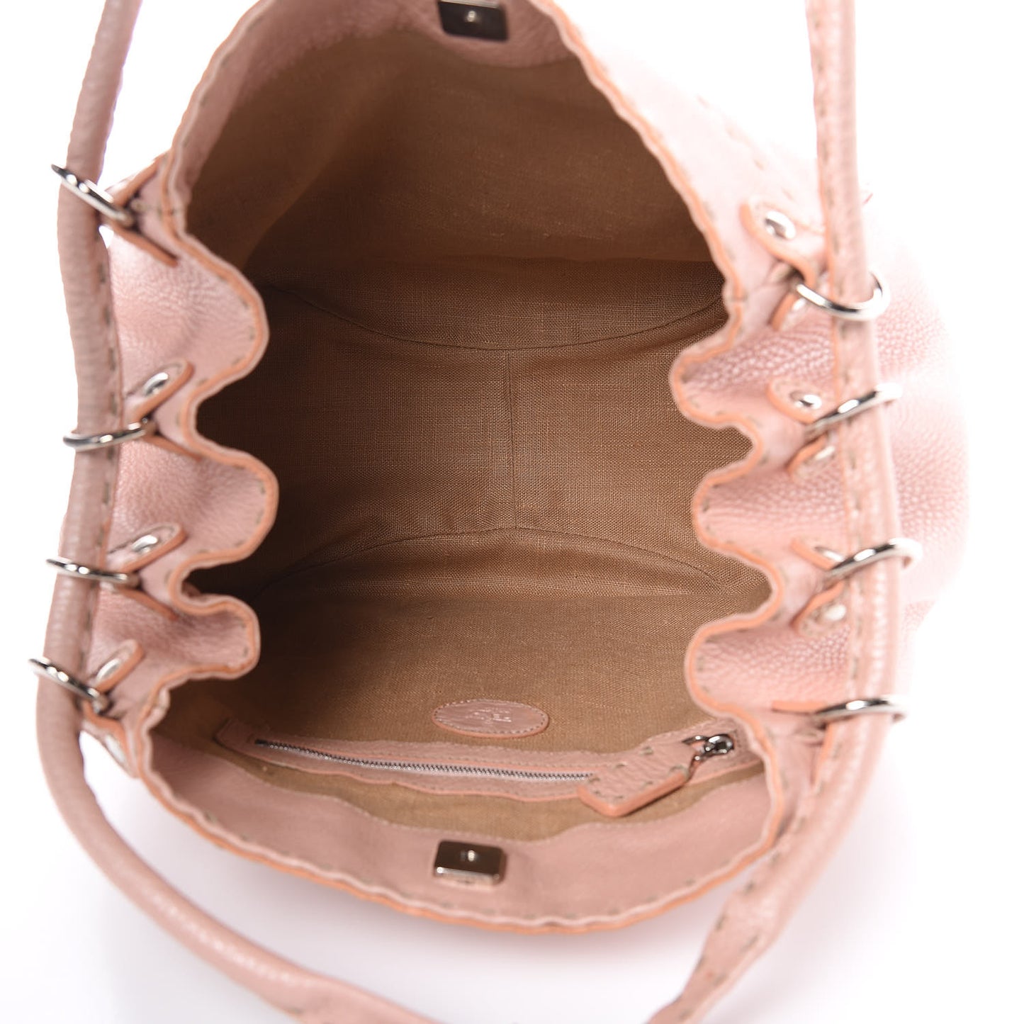 Cuoio Romano Selleria Small Bucket Bag Cipria