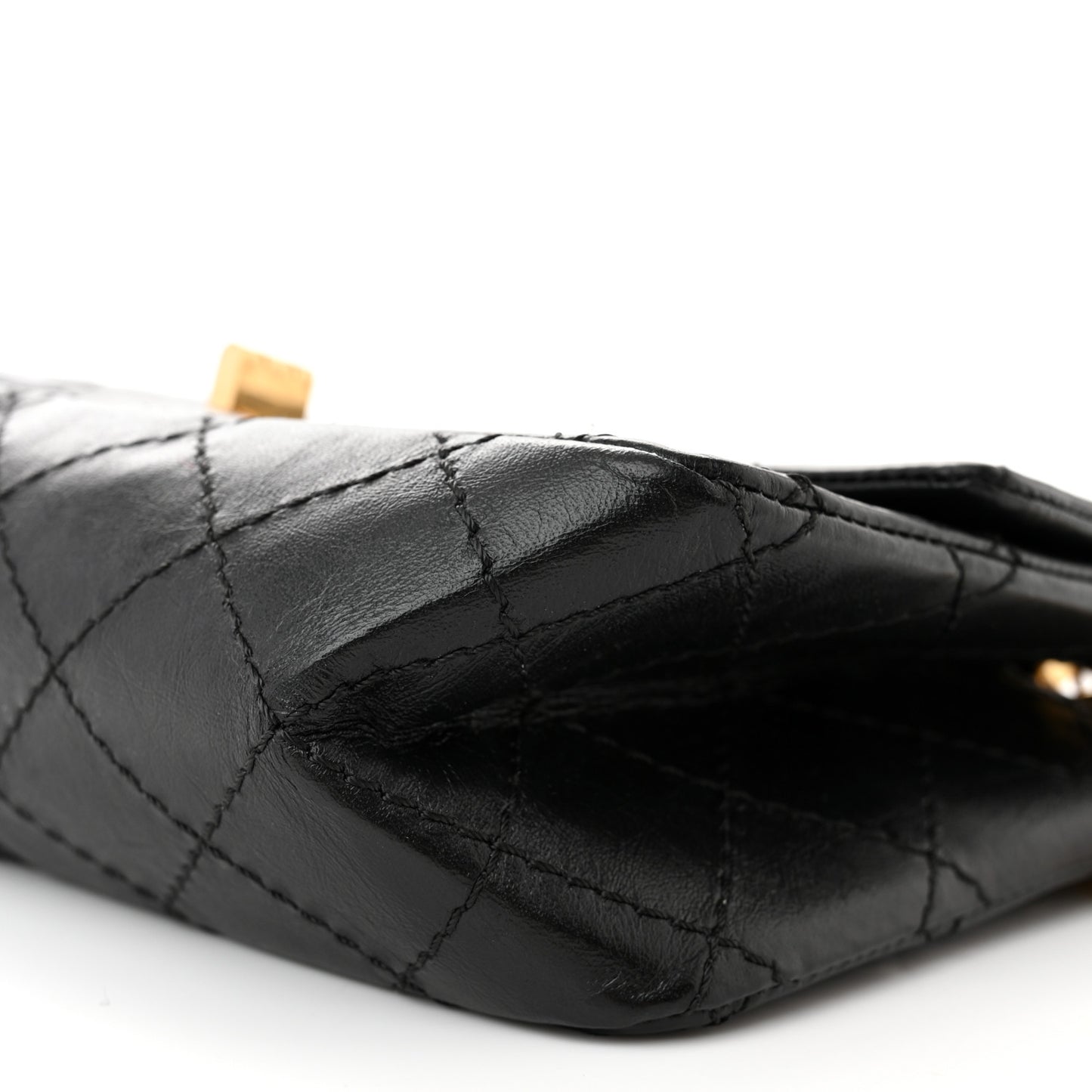 Aged Calfskin Quilted 2.55 Reissue Mini Flap Black