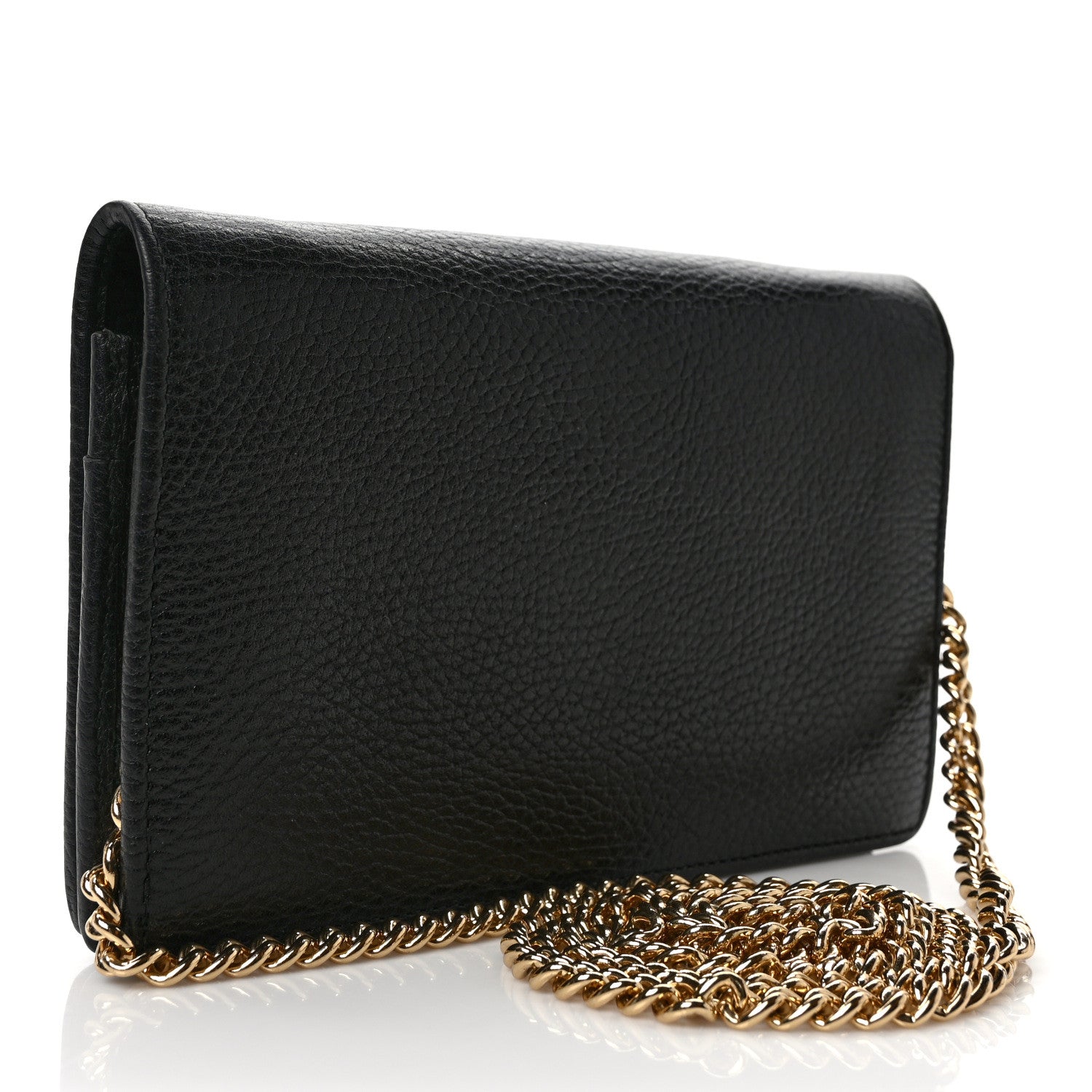 Gucci Calfskin Mini GG Marmont Chain Wallet Black 3 of 10