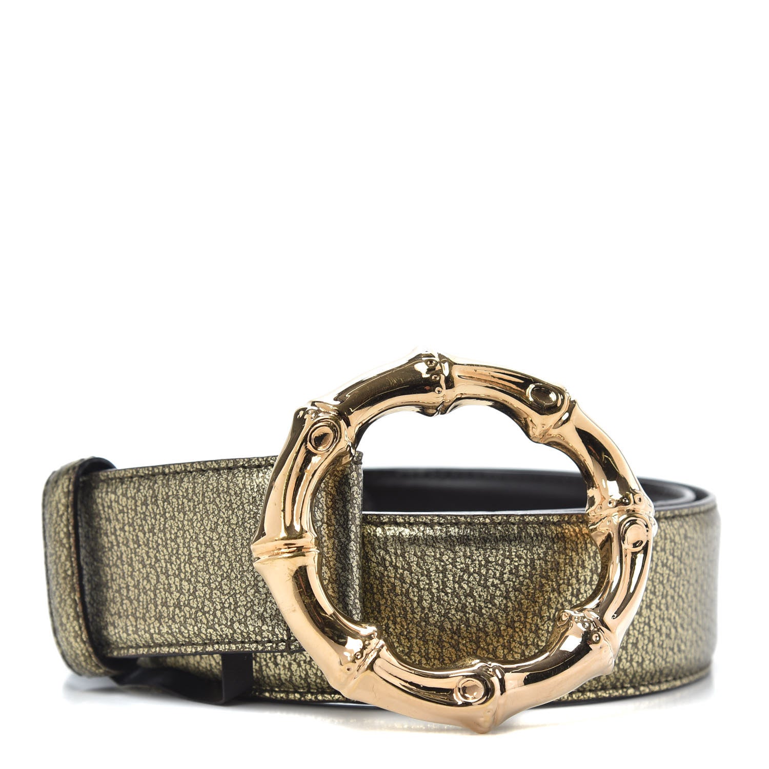 Gucci Calfskin Bamboo Ring Belt 90 36 Gold 1 of 4