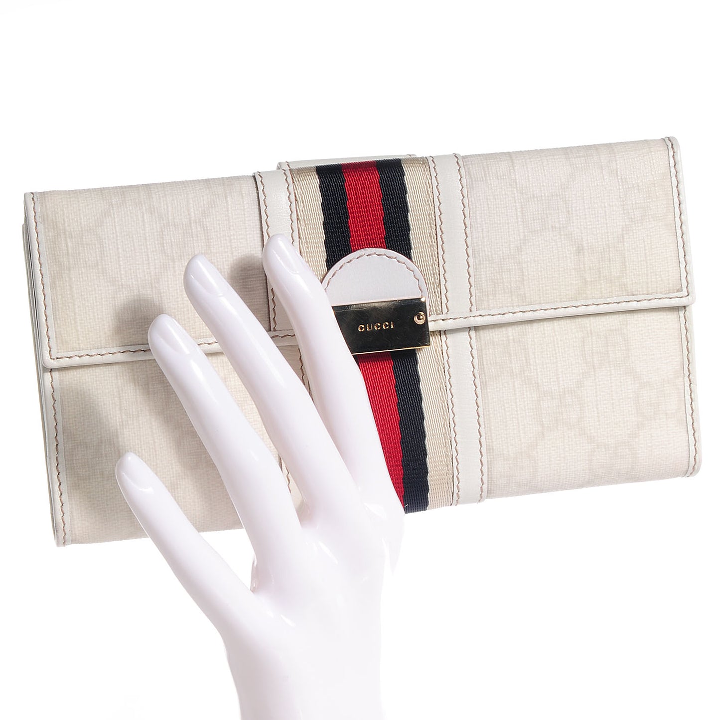 GG Plus Web Bach Continental Wallet White