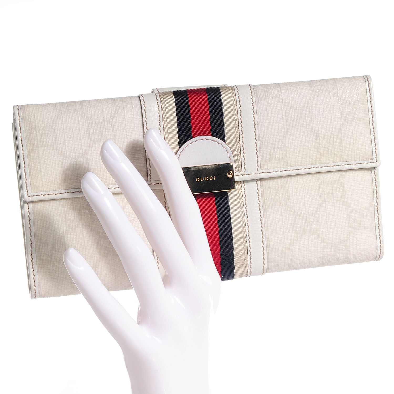 Gucci GG Plus Web Bach Continental Wallet White 2 of 8