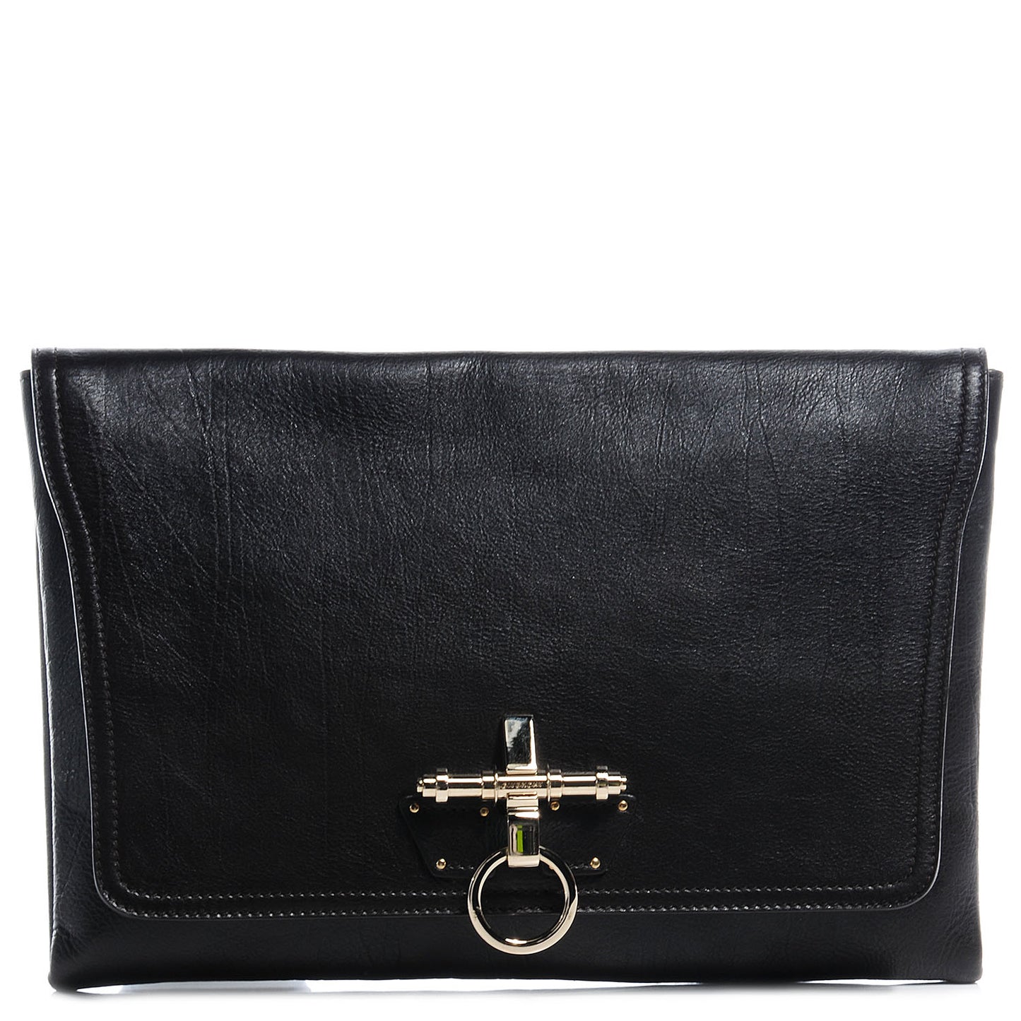 Textured Calfskin Obsedia Clutch Black