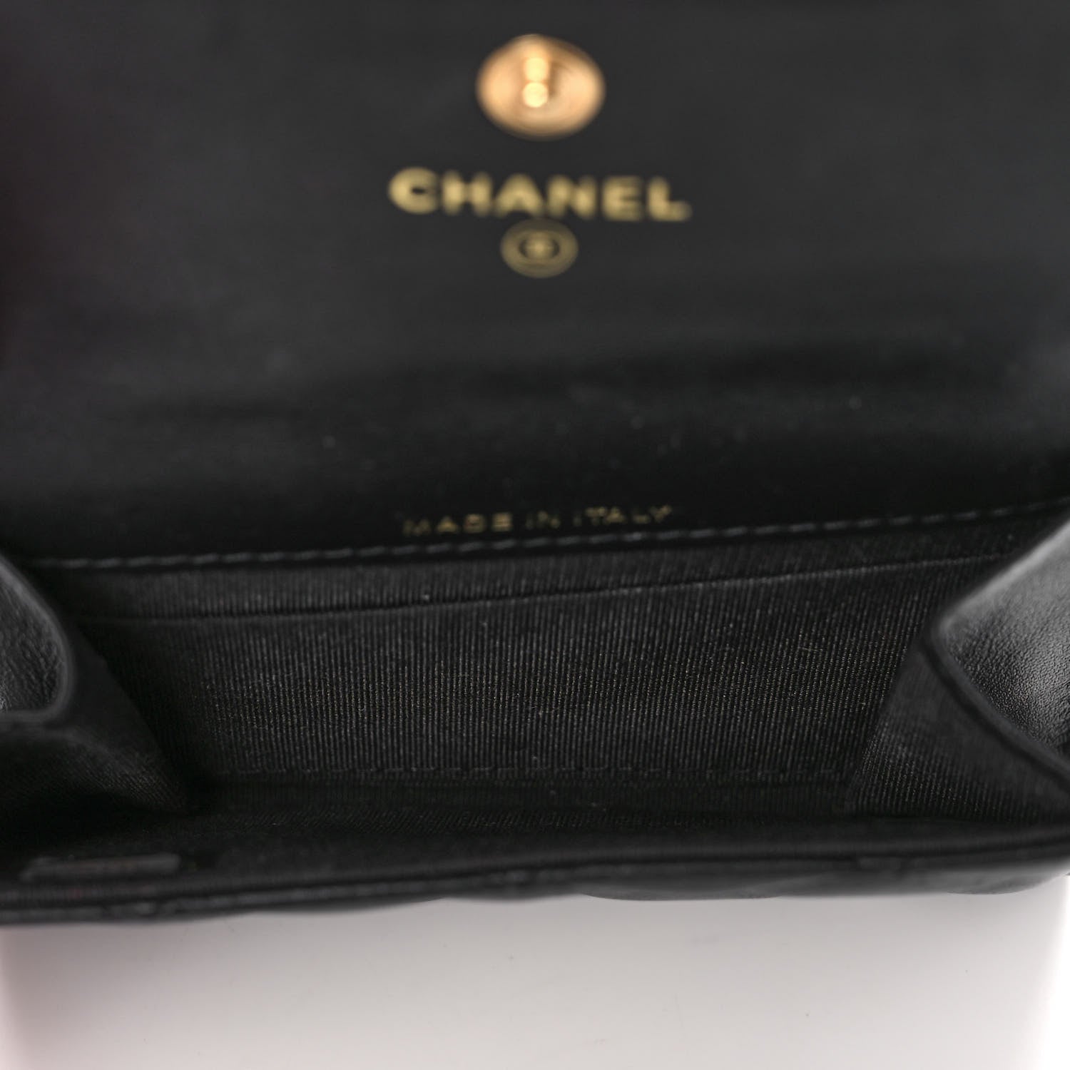 Chanel Lambskin Quilted Card Holder with Chain Black 4 of 11