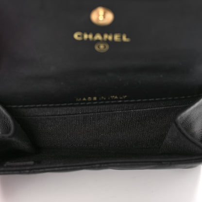 Chanel Lambskin Quilted Card Holder with Chain Black 4 of 11