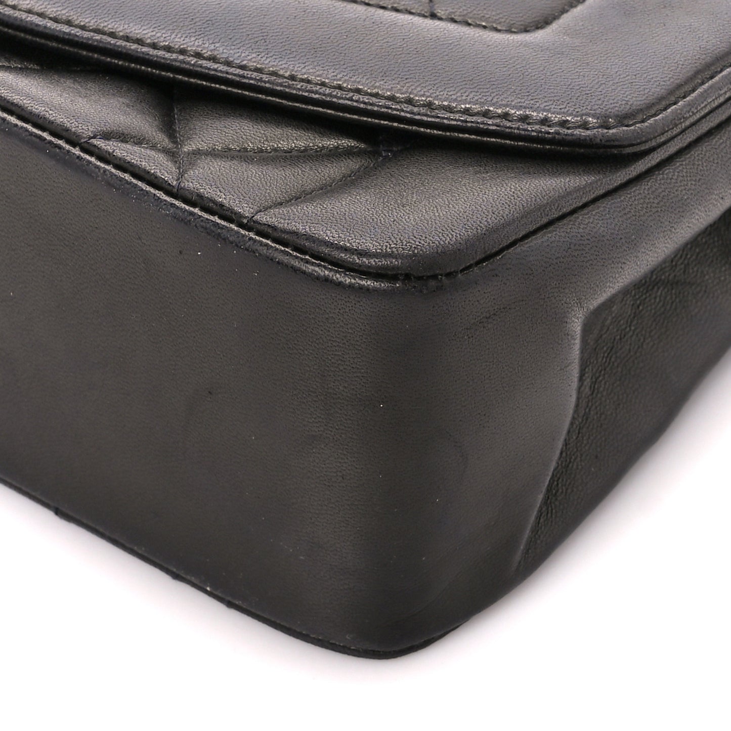 Lambskin Quilted Small Single Flap Black