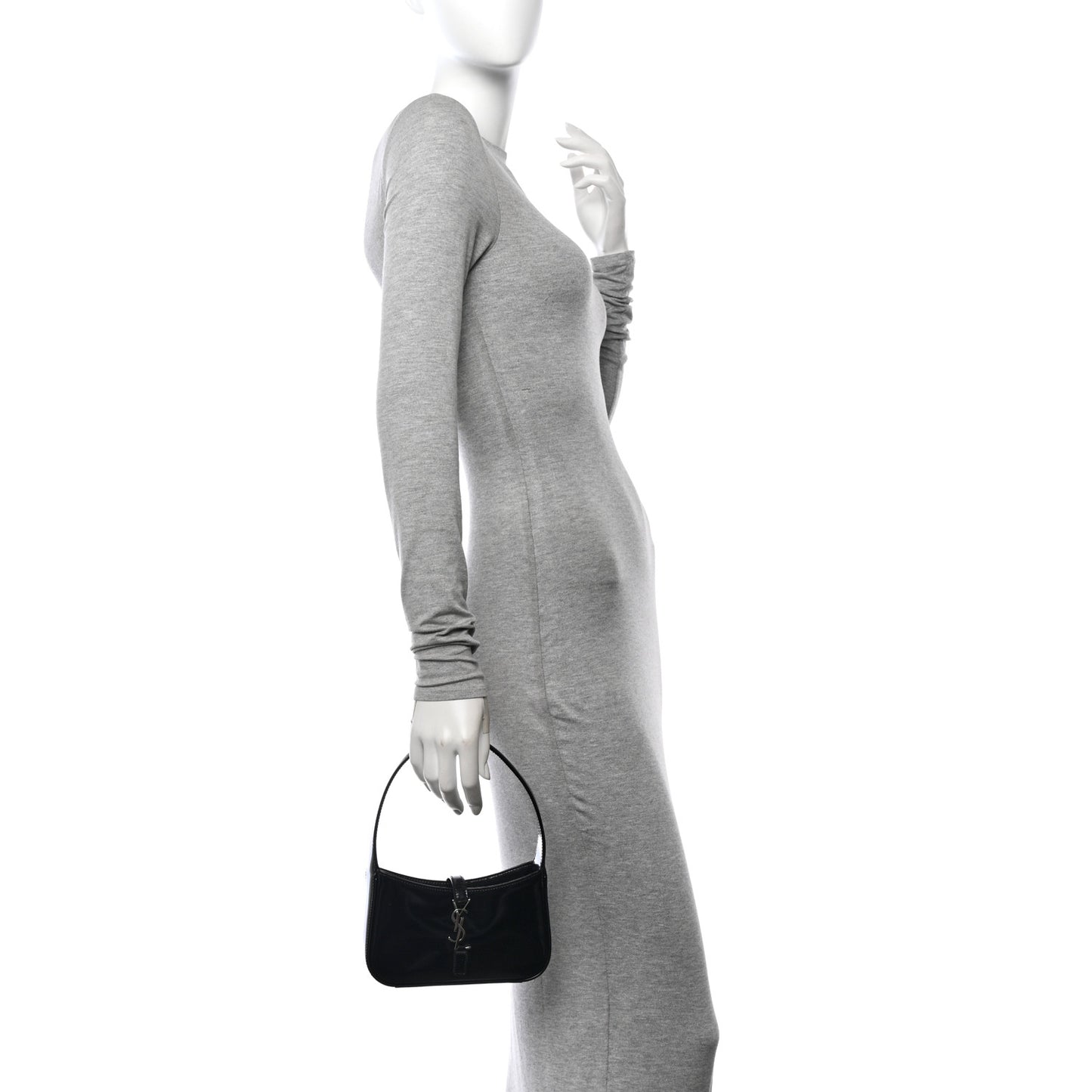 Patent Calfskin Le 5 A 7 Mini Hobo Black