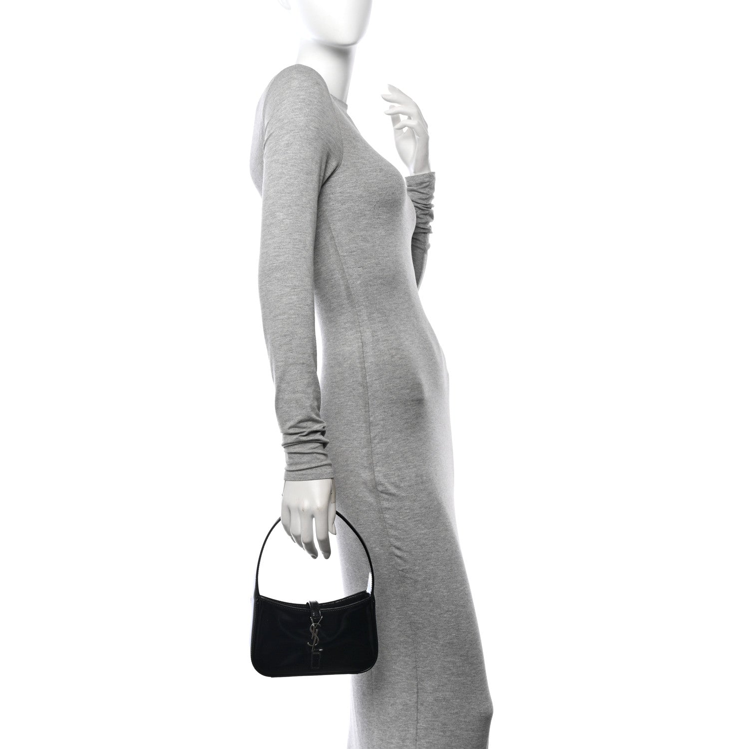 Saint Laurent Patent Calfskin Le 5 A 7 Mini Hobo Black 2 of 12