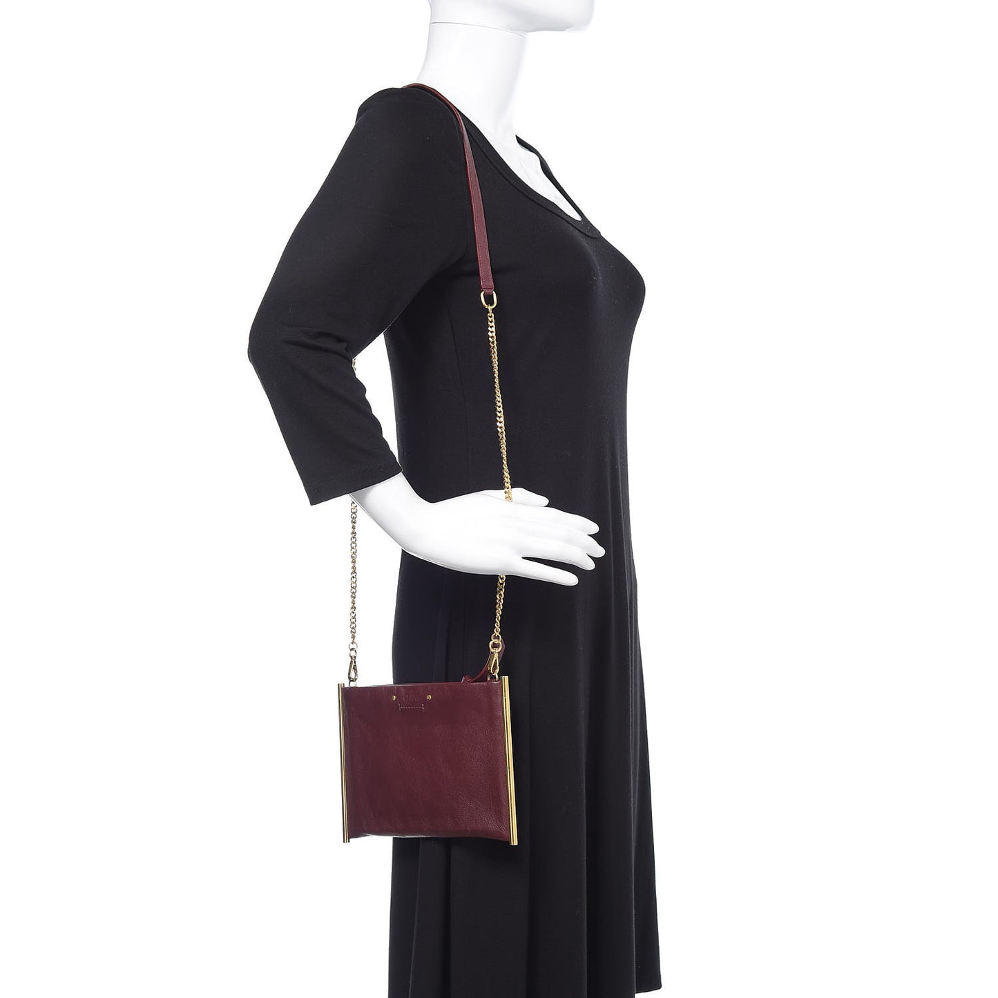 Calfskin Mini Roy Chain Pouch Bordeaux
