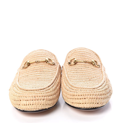 Gucci Raffia Womens Princetown Slippers 40 Naturale Sand Storm 2 of 8