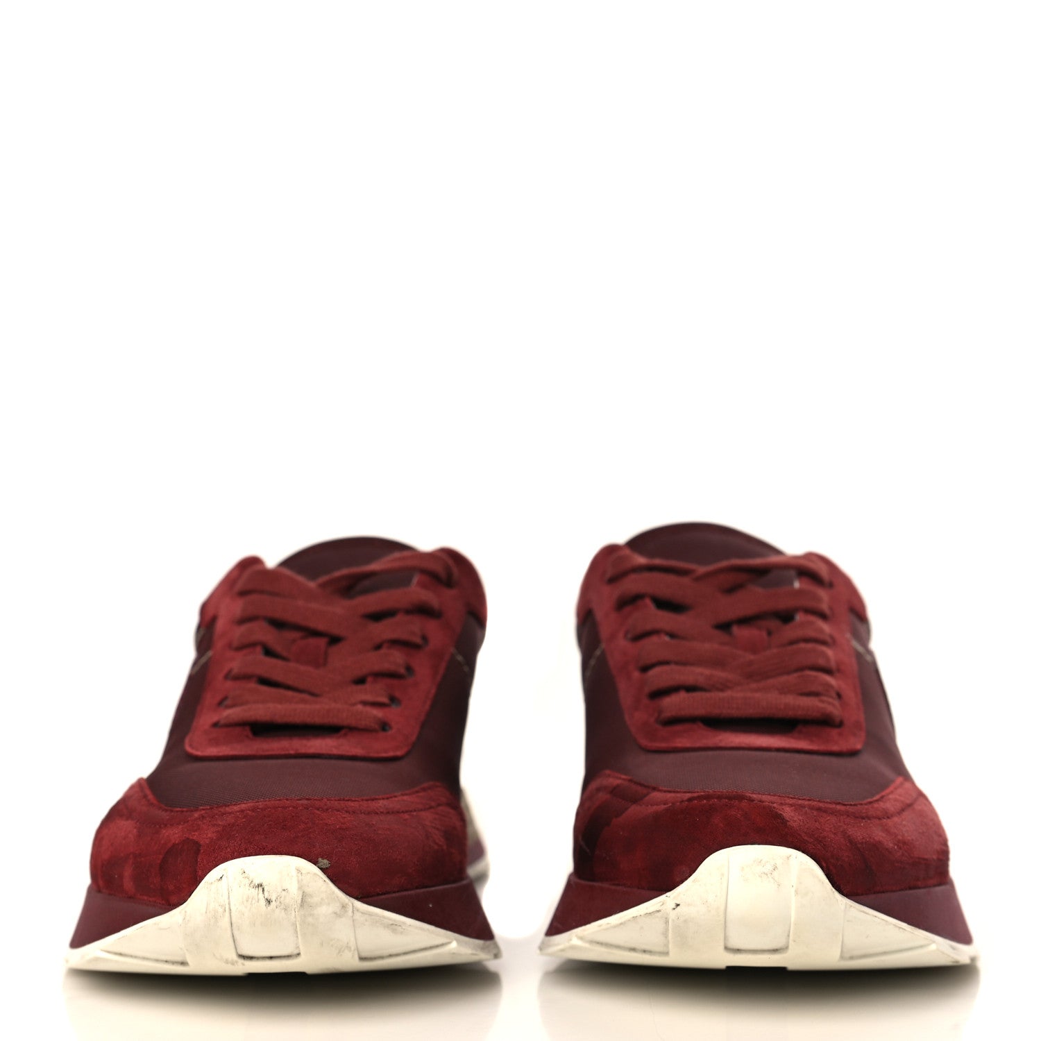 Hermes Technical Canvas Calfskin Womens Drive Sneakers 37.5 Bordeaux 2 of 12