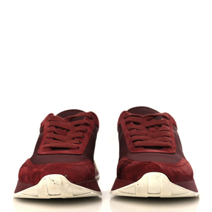 Hermes Technical Canvas Calfskin Womens Drive Sneakers 37.5 Bordeaux 2 of 12