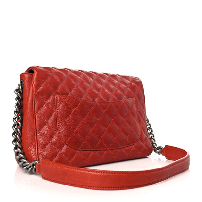 Chanel Caviar Quilted Medium Rock In Rome Single Flap Red 3 of 9