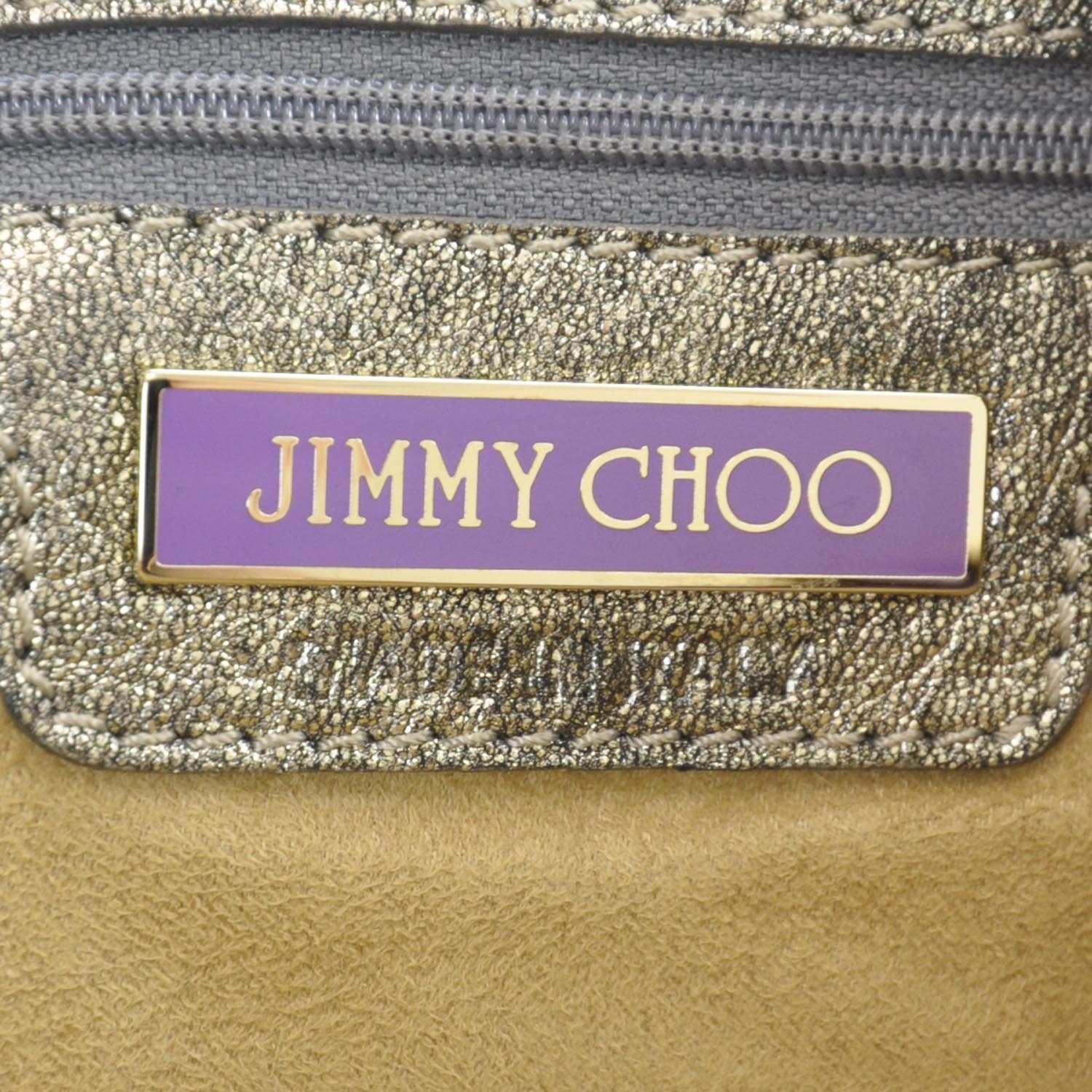 Jimmy Choo Leather Mave Foldover Clutch Metallic 9 of 12