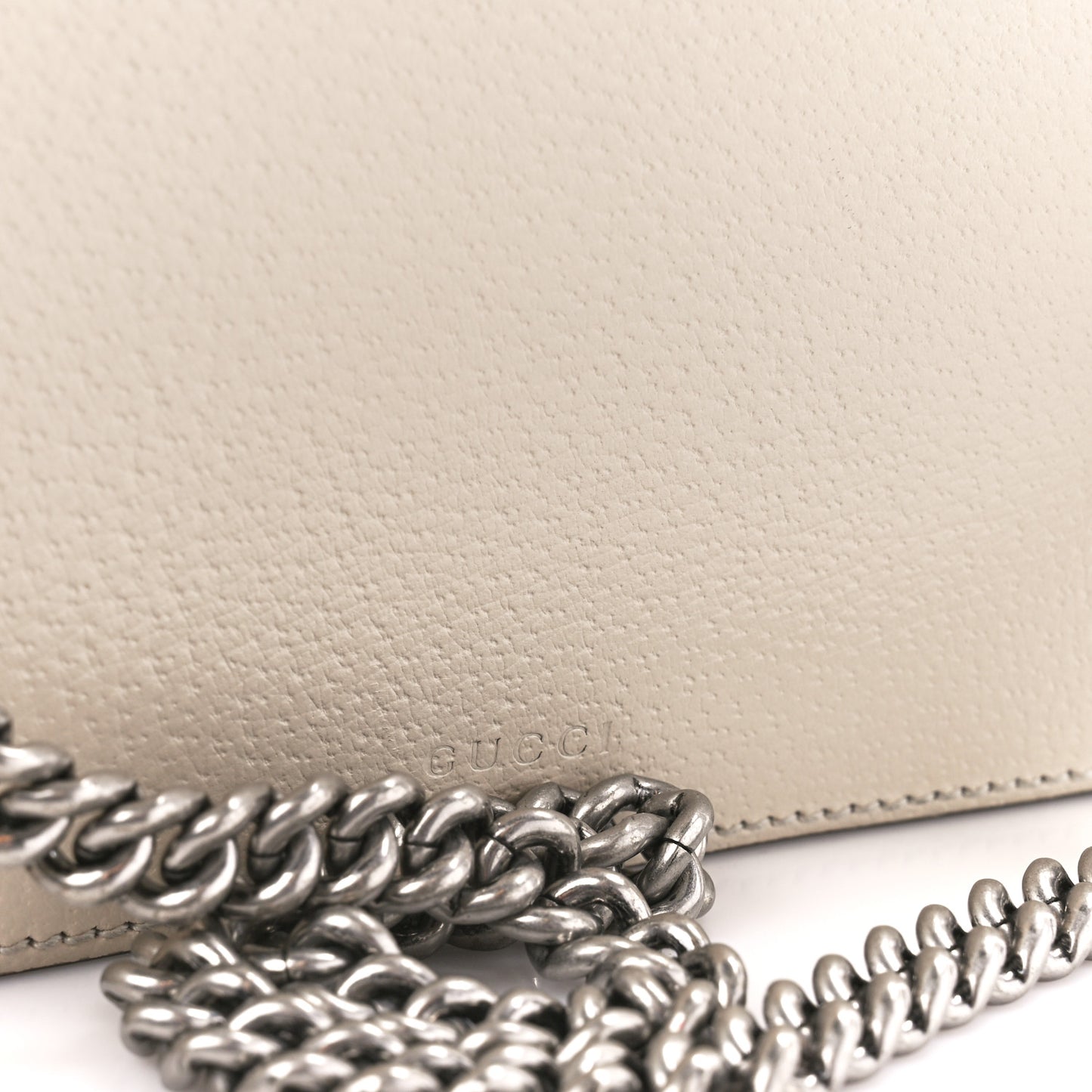 Textured Calfskin Crystal Small Dionysus Shoulder Bag Mystic White