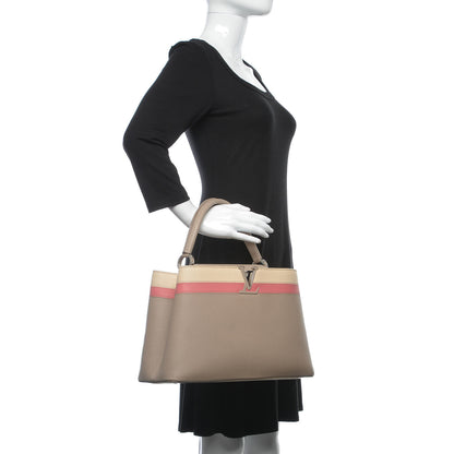 Louis Vuitton Taurillon Capucines MM Galet Coral Pebble 2 of 13