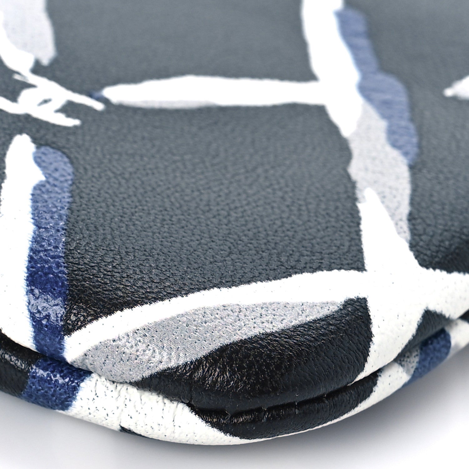 Chanel Lambskin Painted Quilt Pouch Black Blue Grey 9 of 9
