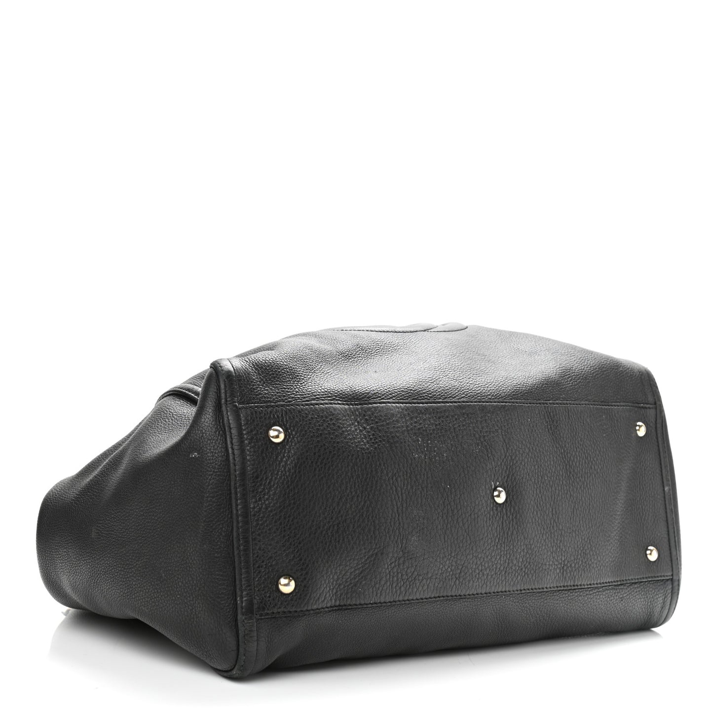 Pebbled Calfskin Large Soho Shoulder Bag Black