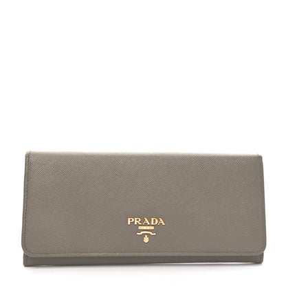 Prada Saffiano Metal Continental Flap Wallet Argila 1 of 7