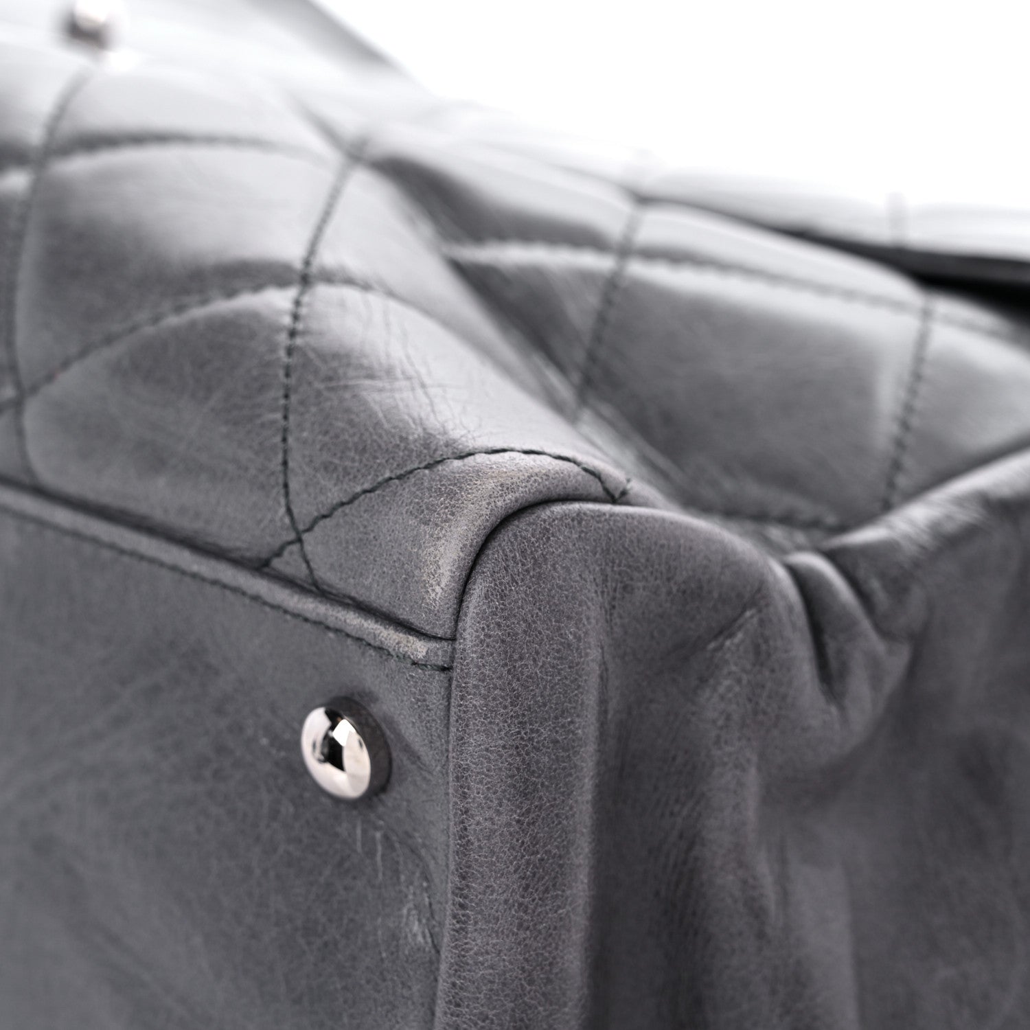 Chanel Glazed Calfskin Quilted Large CC Delivery Tote Grey 9 of 18