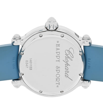 Chopard Stainless Steel Rubber Diamond Sapphire 38mm Happy Sport Butterfly Quartz Watch Blue 4 of 4