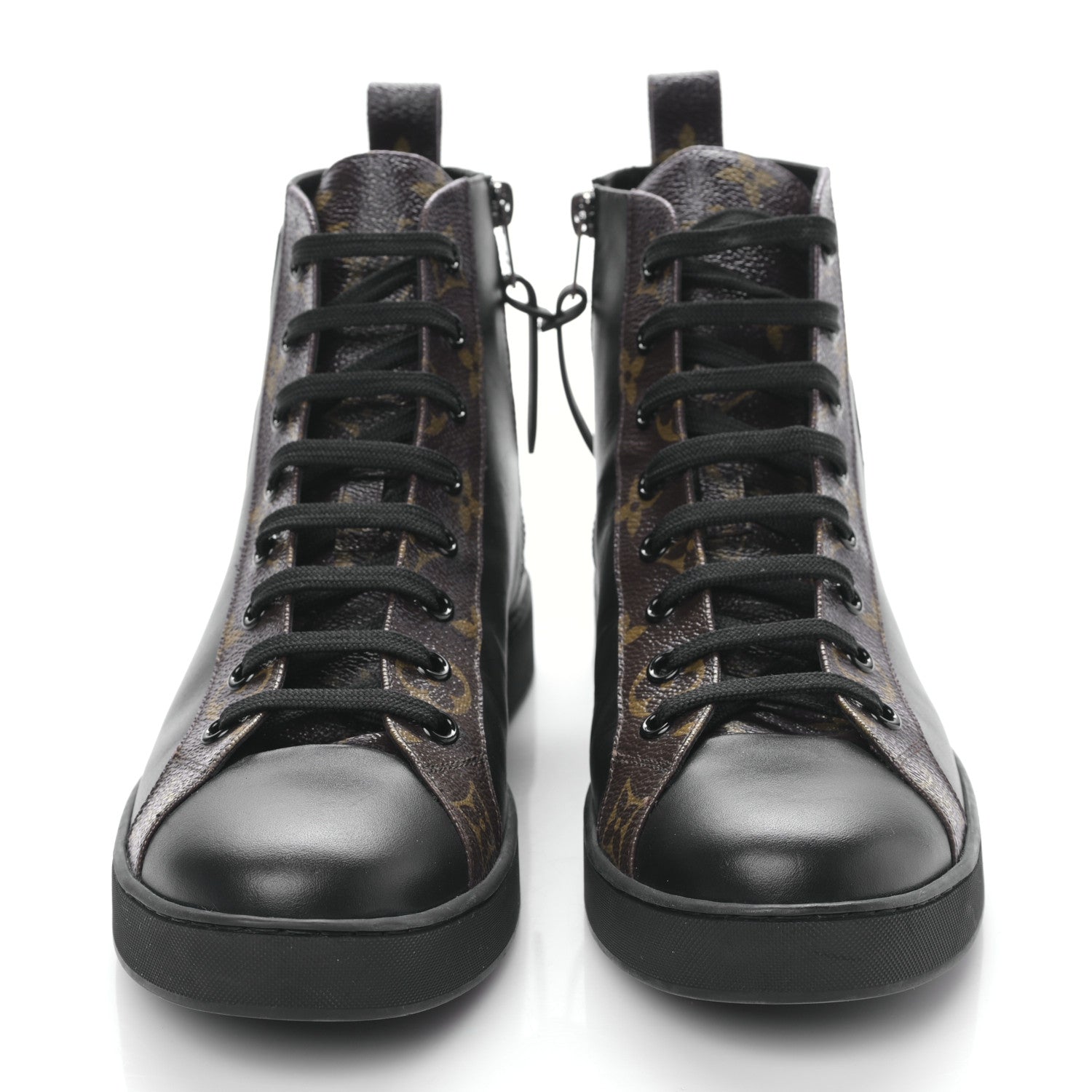 Louis Vuitton Calfskin Monogram Checkpoint Sneaker Boot 38.5 Black 2 of 8