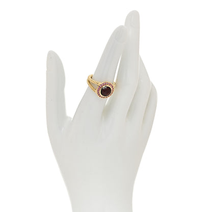 David Yurman 18K Yellow Gold Garnet Pink Sapphire 8mm Petite Cerise Ring 52 6 2 of 5