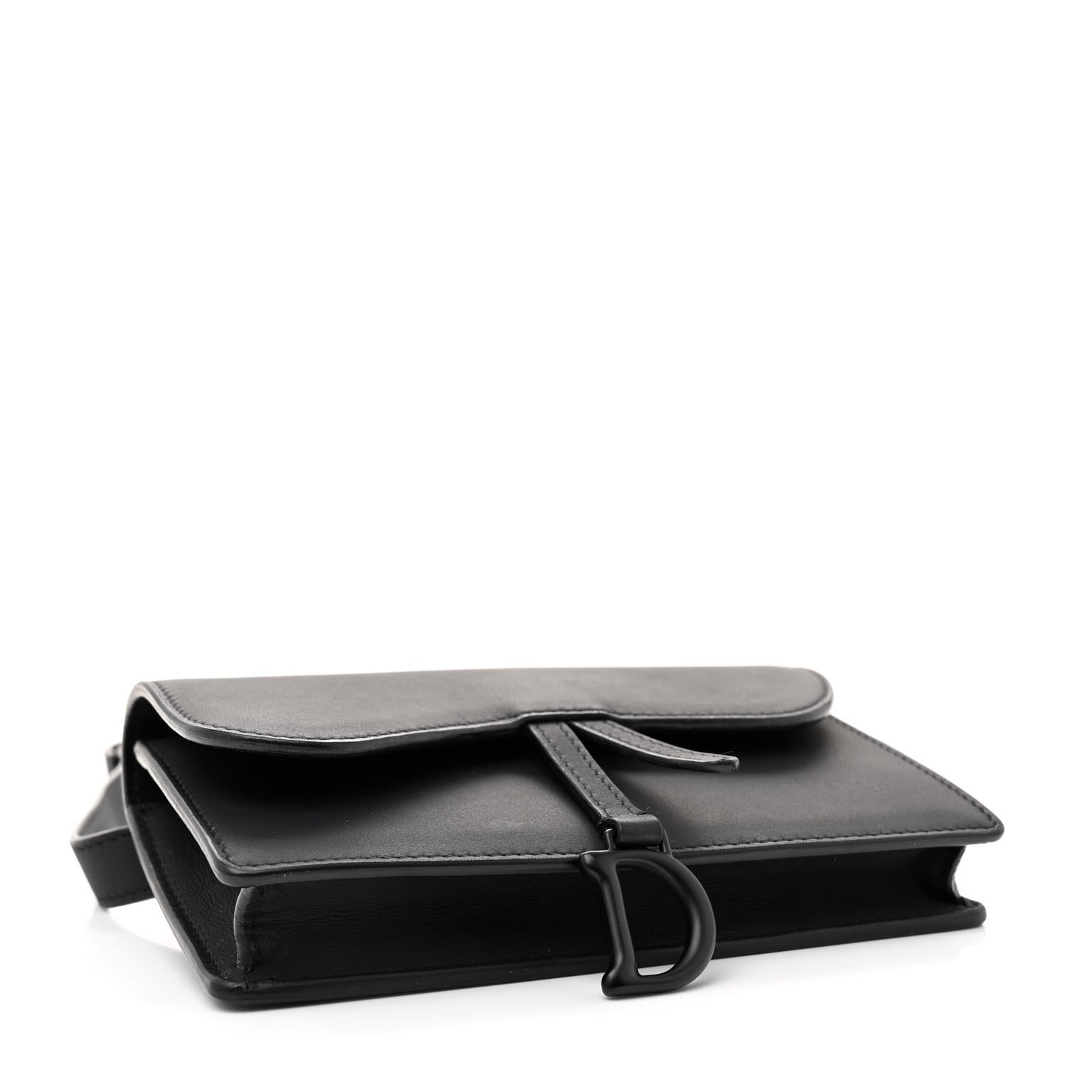 Christian Dior Ultra Matte Calfskin Saddle Belt Clutch Black 4 of 11