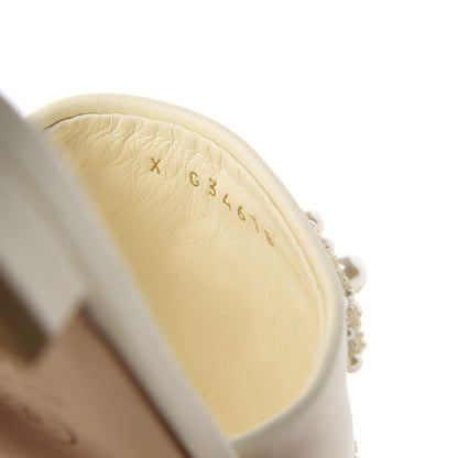 Chanel Lambskin Pearl CC Flat Sandals 37.5 Ivory 10 of 10