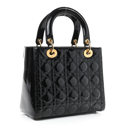 Christian Dior Patent Cannage Medium Lady Dior Black 2 of 8