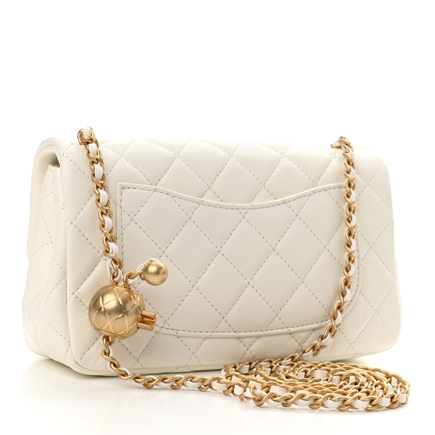 Chanel Lambskin Quilted Mini Rectangular Pearl Crush Flap White 3 of 11